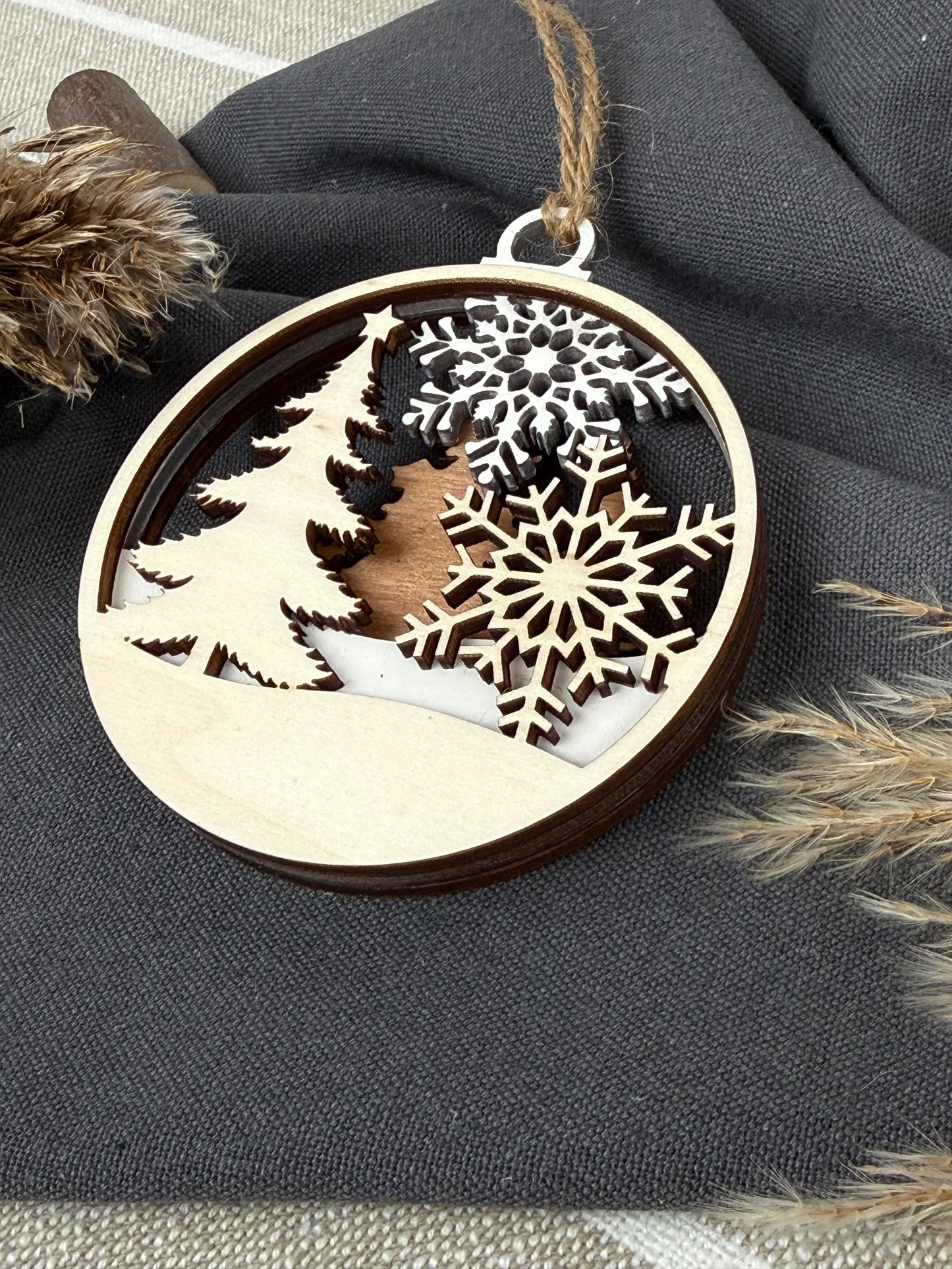 Anhänger 3-lagig Winter / Weihnachten