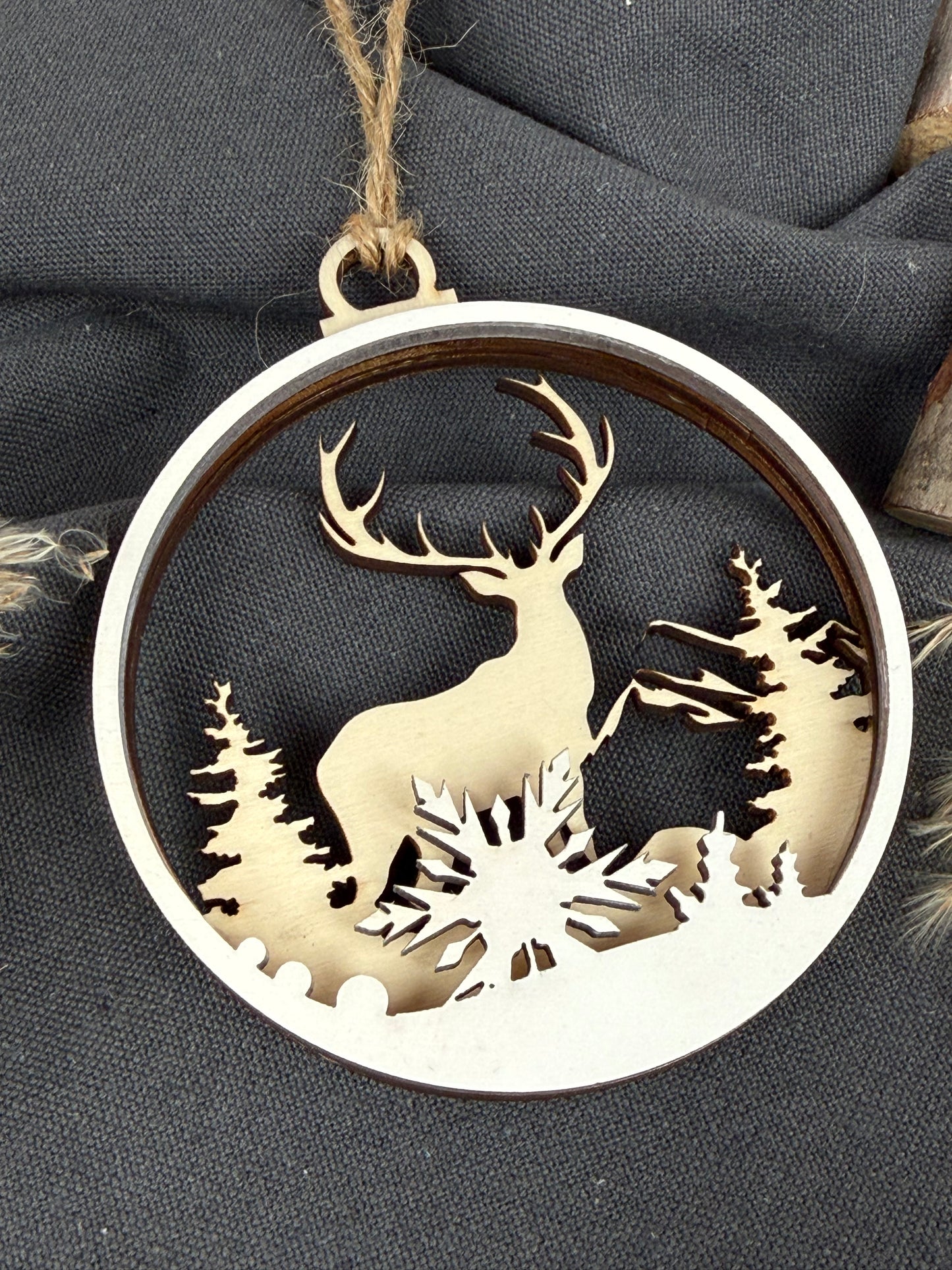 Anhänger 3-lagig Winter / Weihnachten