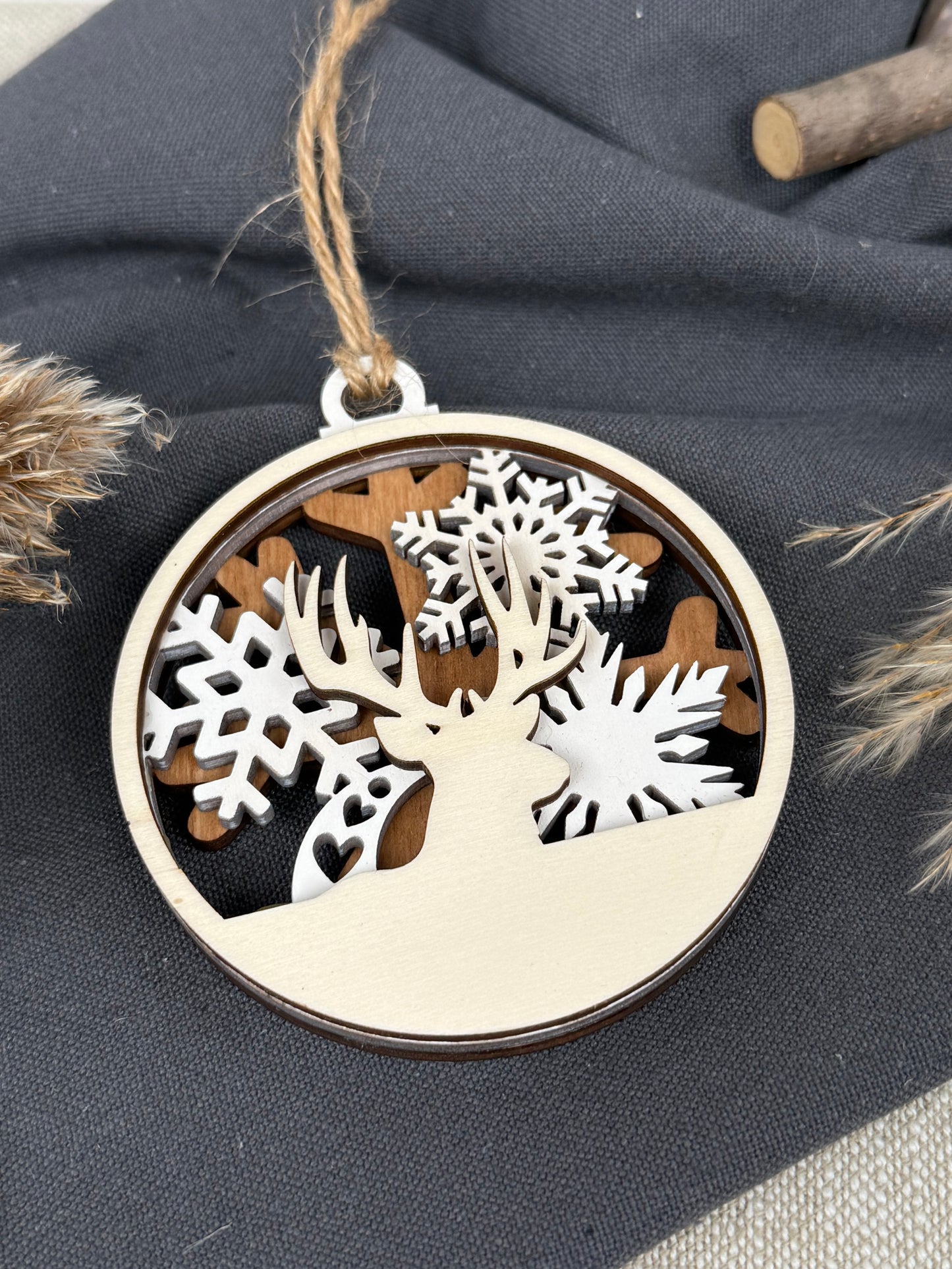 Anhänger 3-lagig Winter / Weihnachten