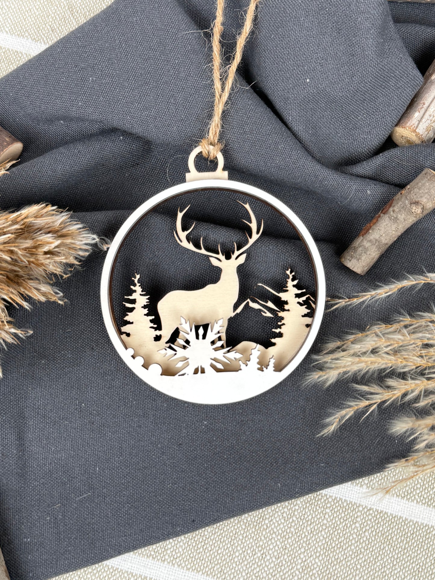 Anhänger 3-lagig Winter / Weihnachten