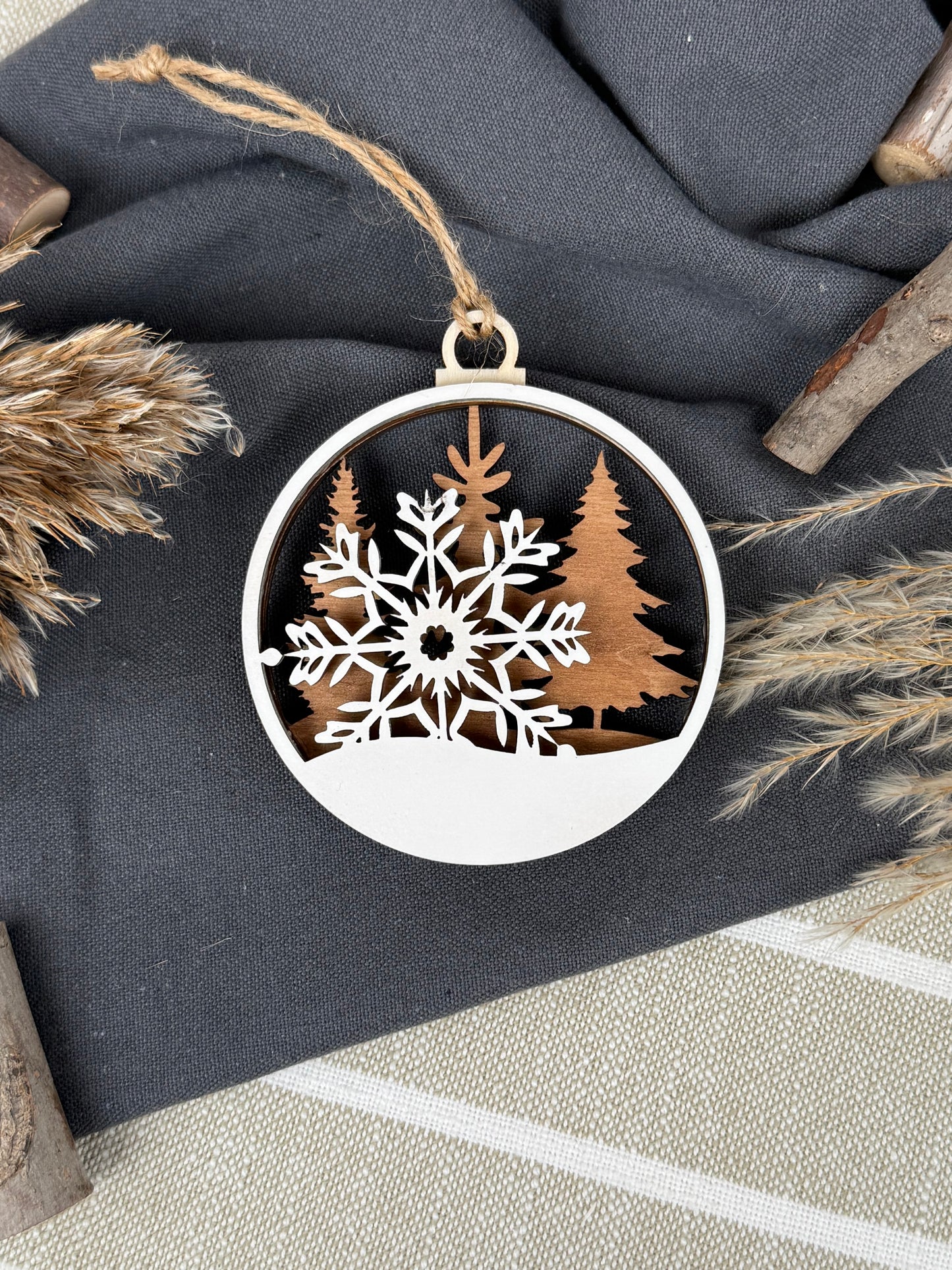 Anhänger 3-lagig Winter / Weihnachten