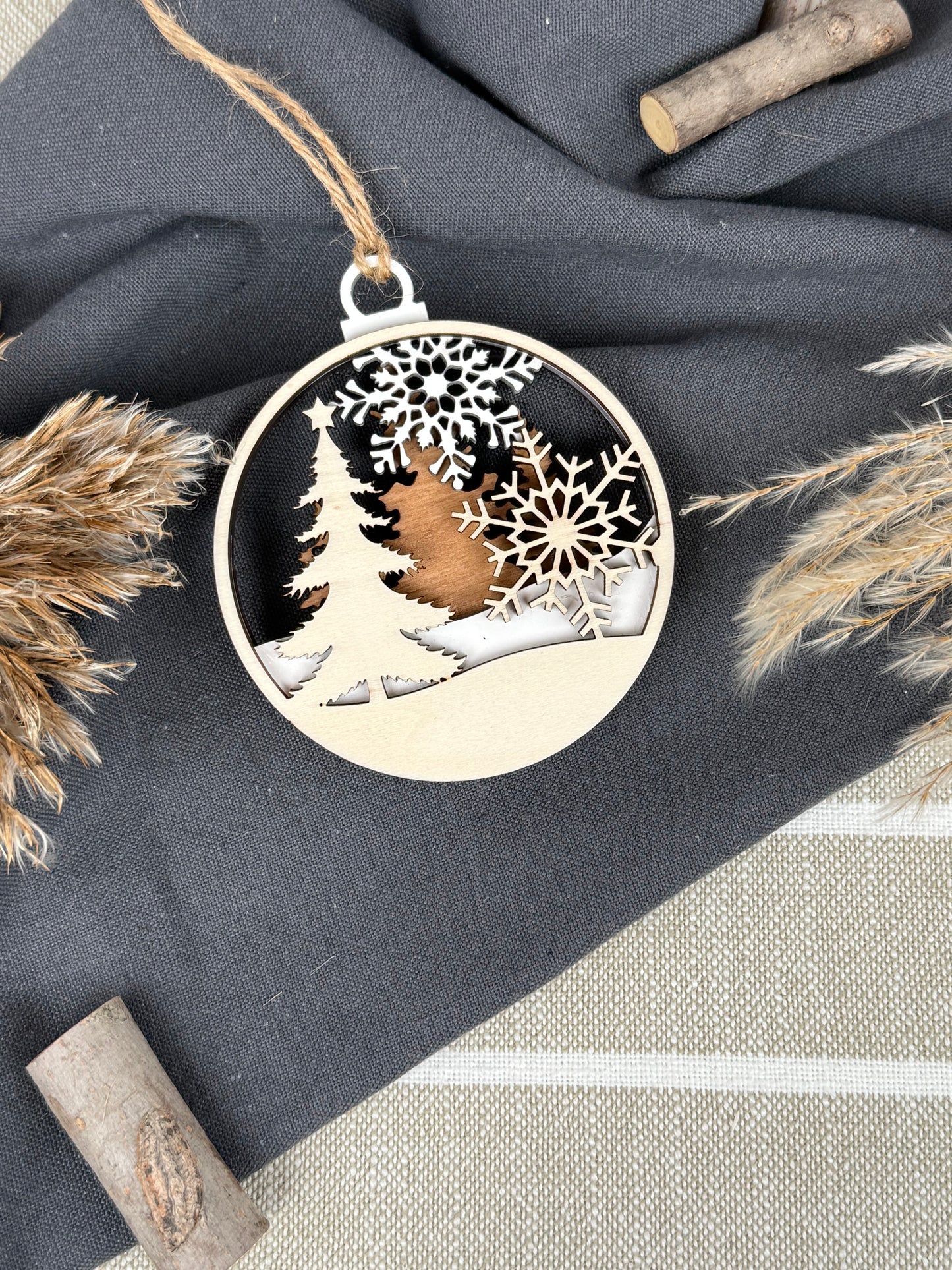 Anhänger 3-lagig Winter / Weihnachten