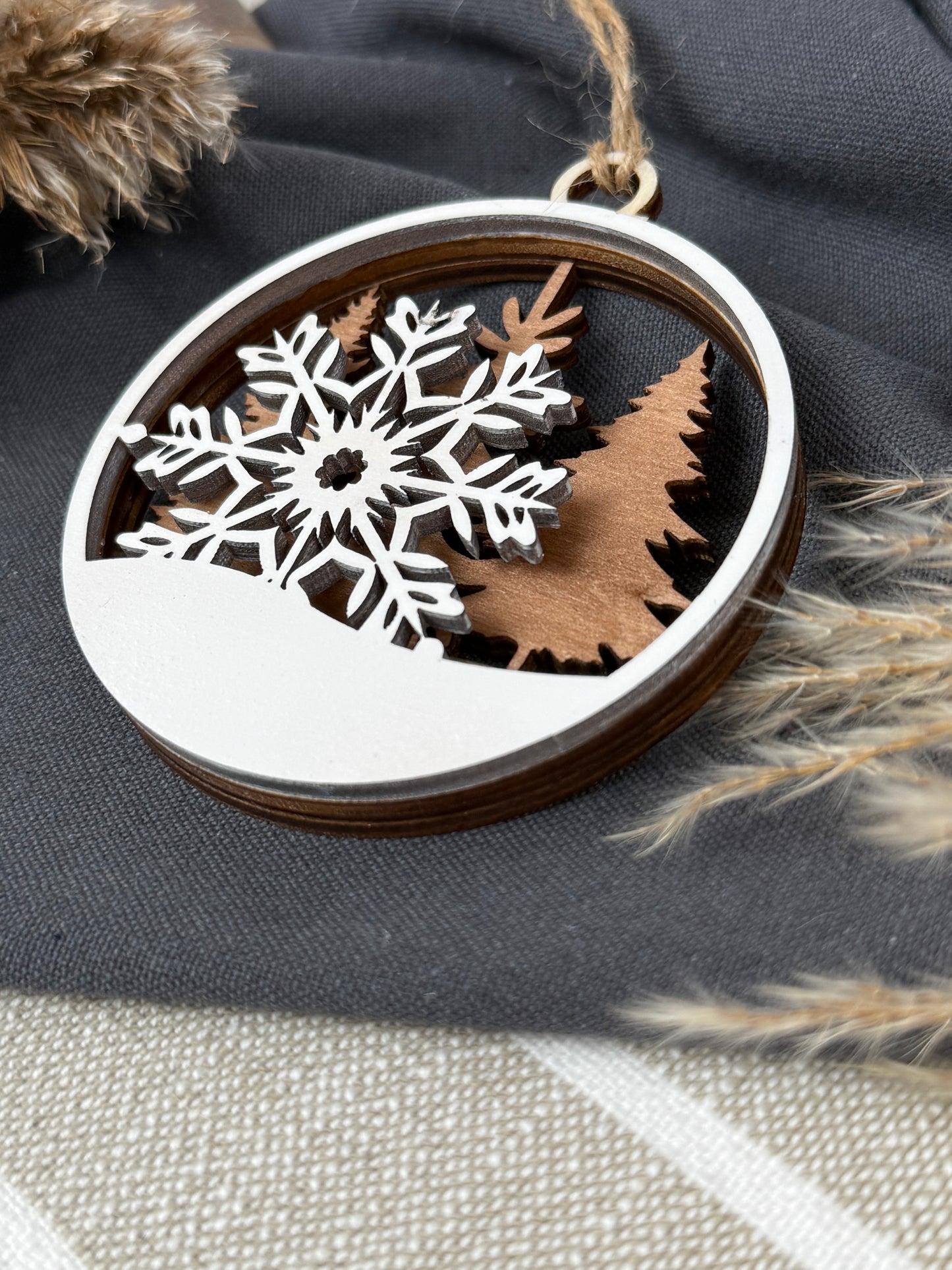 Anhänger 3-lagig Winter / Weihnachten