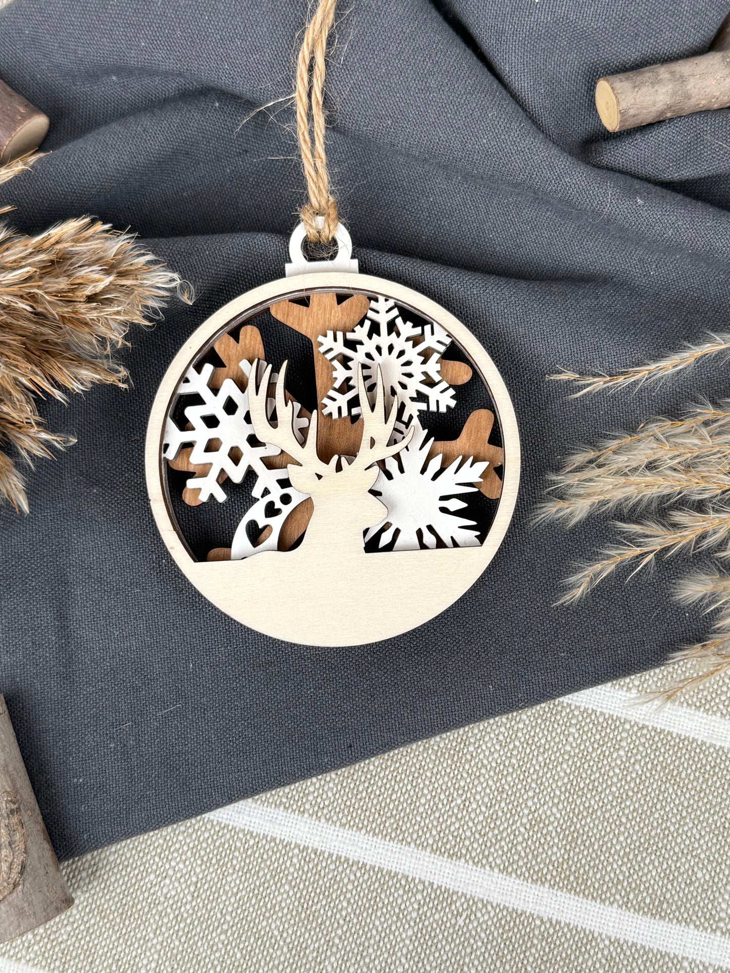 Anhänger 3-lagig Winter / Weihnachten