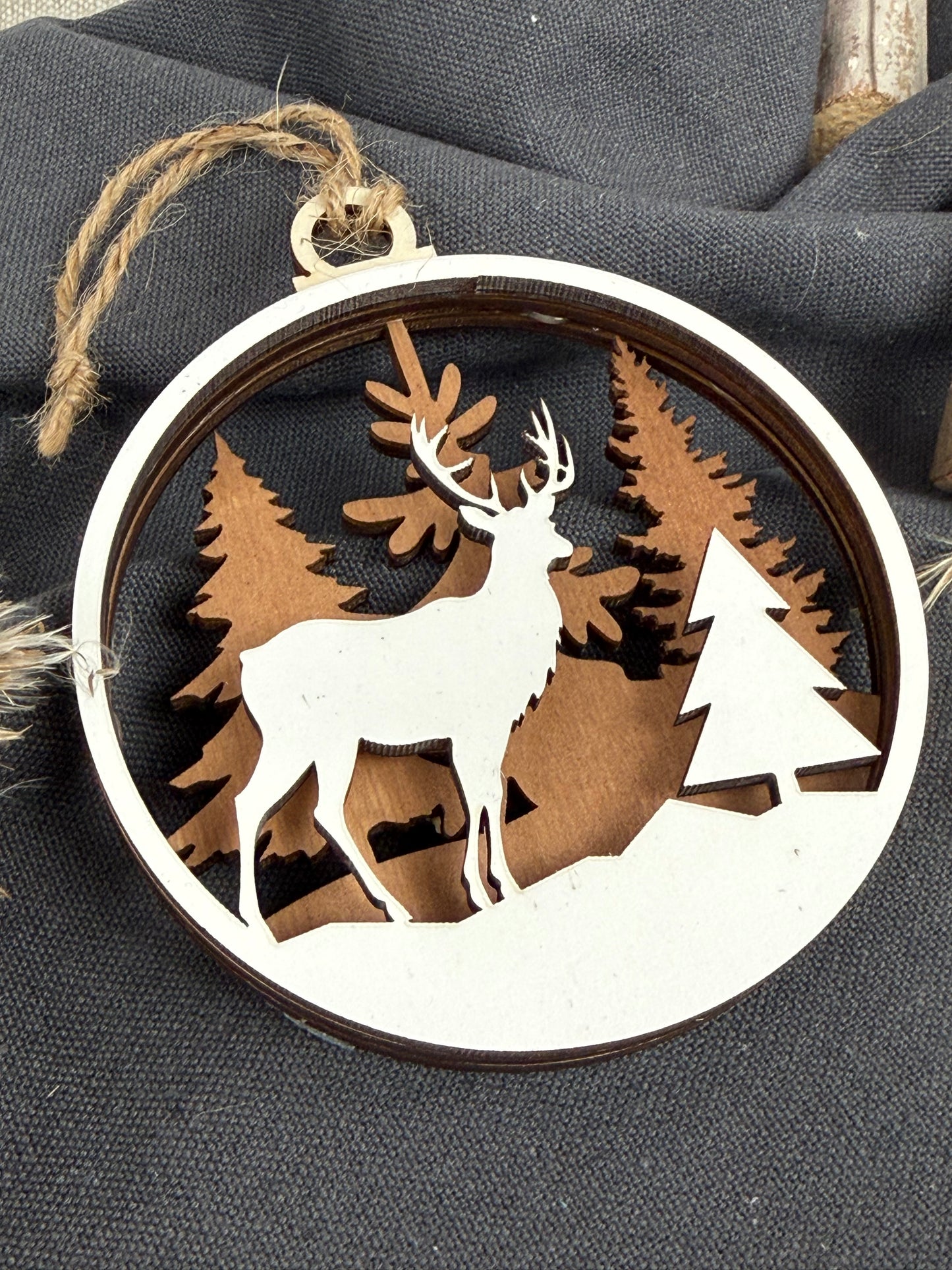 Anhänger 3-lagig Winter / Weihnachten