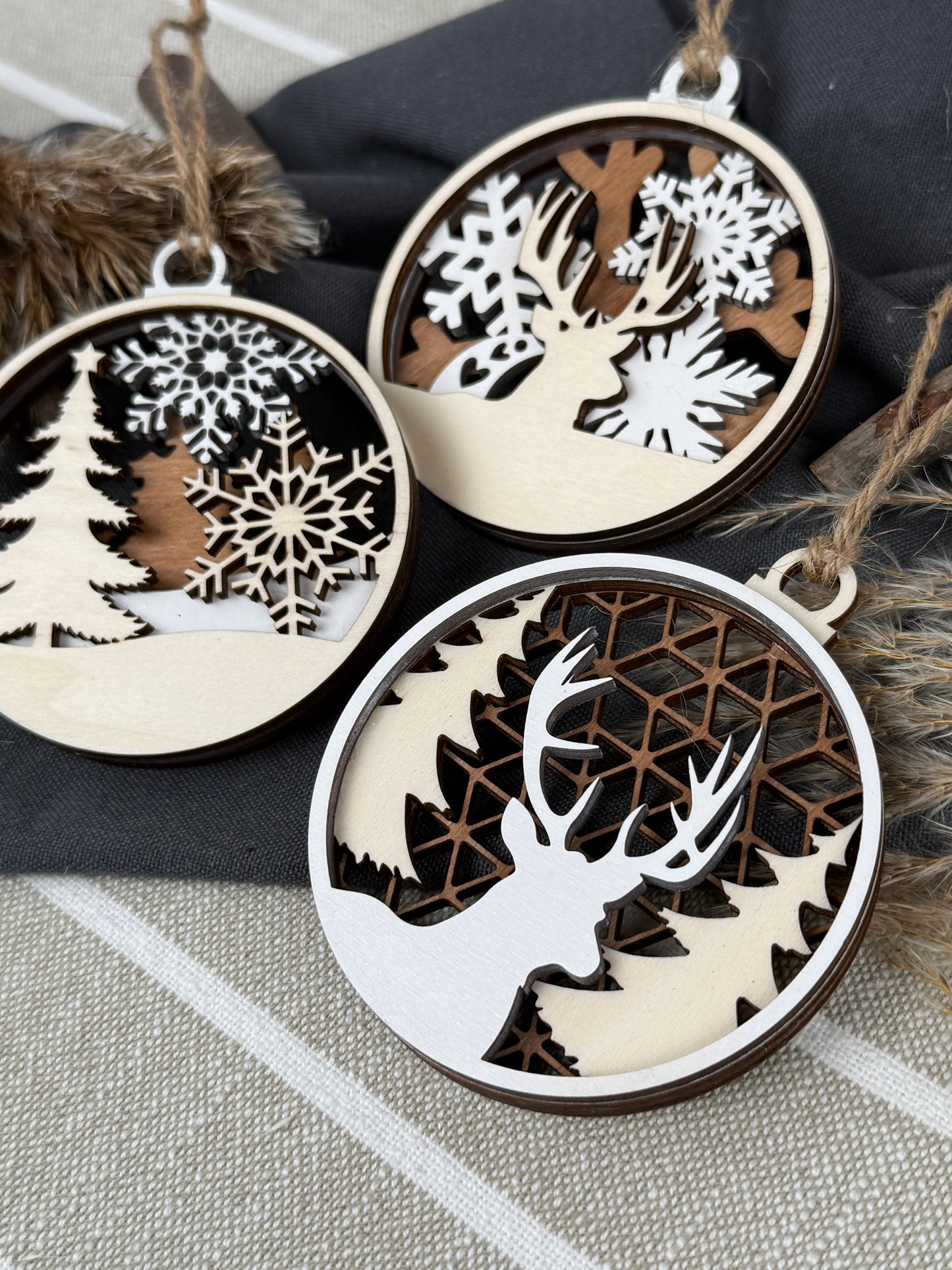 Anhänger 3-lagig Winter / Weihnachten