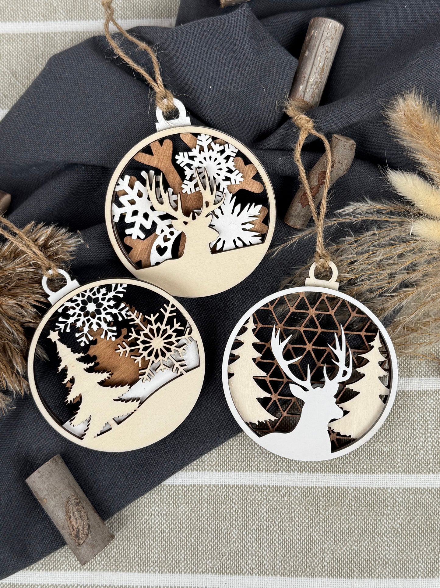 Anhänger 3-lagig Winter / Weihnachten