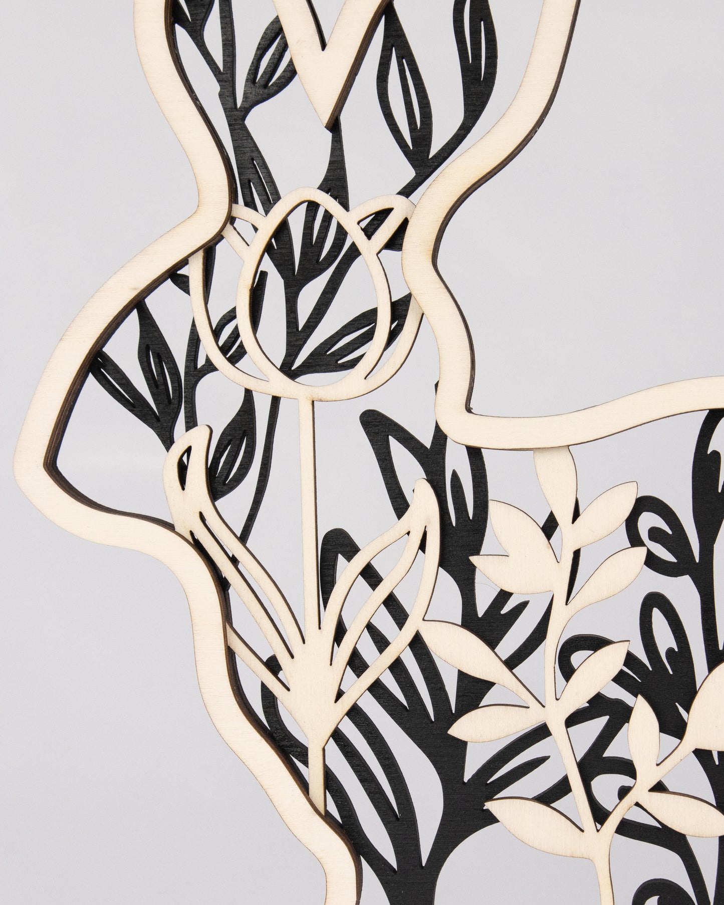 Hase 3D Optik - mit Blumen und farblichem Akzent